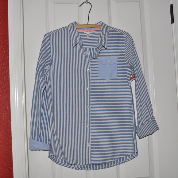 New CAT & JACK Stripe Long-Sleeve Button Up Shirt - Picture 3 of 5